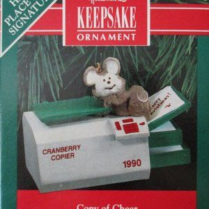 Vintage NIB 1990 Hallmak Keepsake Christmas Mouse Ornament 'Copy of Cheer'